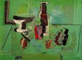 Compotier botella de vidrio fruta Bodegón verde 1914 Pablo Picasso